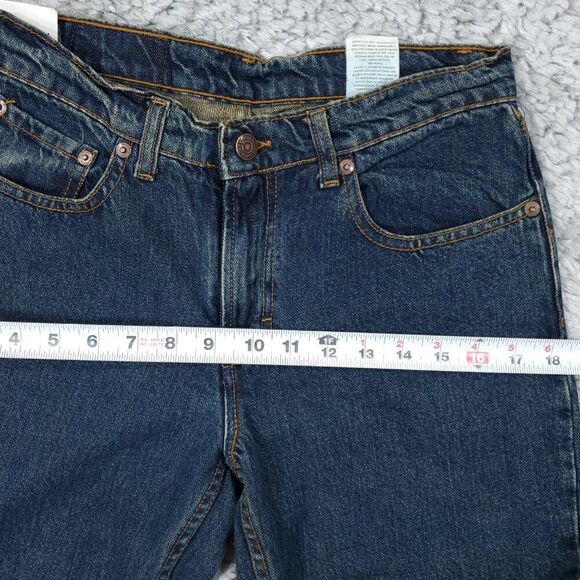 Vintage Jordache Y2K Style Flare Leg 5 Pocket Low Rise Jeans Size 7 8 Dark Wash - Picture 7 of 9
